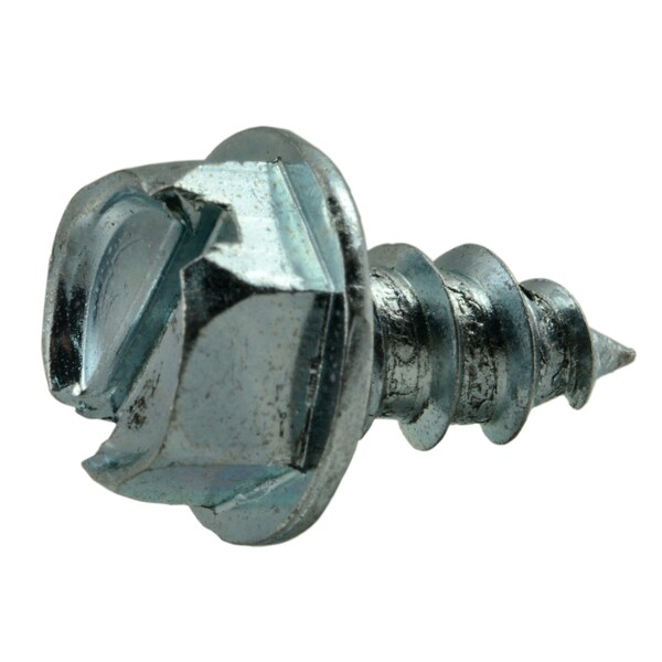 Midwest Fastener Sheet Metal Screw, #14 x 1/2 in, Zinc Plated Steel Flange Hex Head Slotted Drive, 100 PK 02954 - main